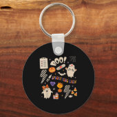 Boo Soky Peds Crew Ghost Pediatric Nurse Halloween Sleutelhanger (Voorkant)