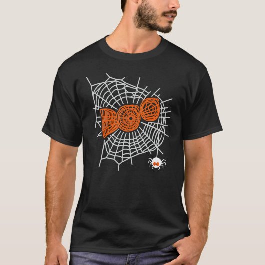 Boo Spider Web For Woman Cute Spider Web Graphic T-shirt (Voorkant)