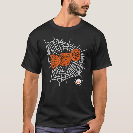 Boo Spider Web for Woman Cute Spider Web Graphic T-shirt (Voorkant)