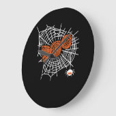 Boo Spider Web Funny Cute Spider Web Graphic Grote Klok (Hoek)