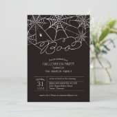 Boo Spider Web Halloween Party Invitation Kaart (Staand voorkant)