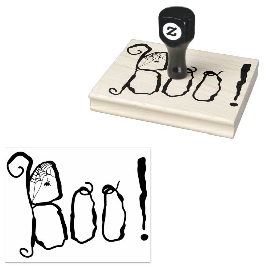 Boo. | Spider Web | Halloween Rubberstempel (Gestempeld)