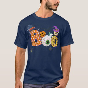 Boo Spiders Ghosts Pumkin & Witch Pet Funny Hallow T-shirt