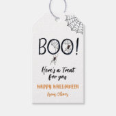 BOO Spiders & Spider Web Halloween Favor Gift labe Cadeaulabel (Voorkant)