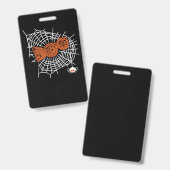 Boo Spinnenweb Grappig Schattig Spinnenweb Grafisc Badge (Voor- en achterkant)