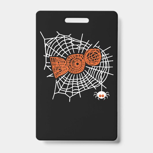 Boo Spinnenweb Grappig Schattig Spinnenweb Grafisc Badge (Voorzijde)