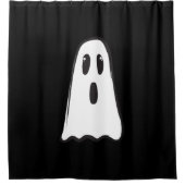 BOO! Spooky Cute Ghost Halloween Black White Douchegordijn (Voorkant)