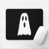 BOO! Spooky Cute Ghost Halloween Black White Muismat (Met muis)