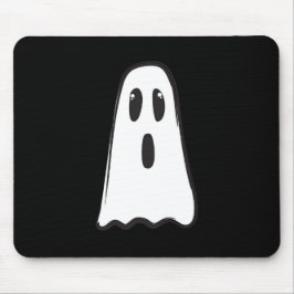 BOO! Spooky Cute Ghost Halloween Black White Muismat