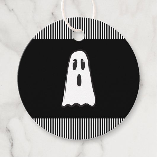 BOO! Spooky Cute Ghost Halloween Costume Party Bedankjes Labels (Voorkant)