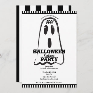 BOO! Spooky Cute Ghost Halloween Costume Party Kaart