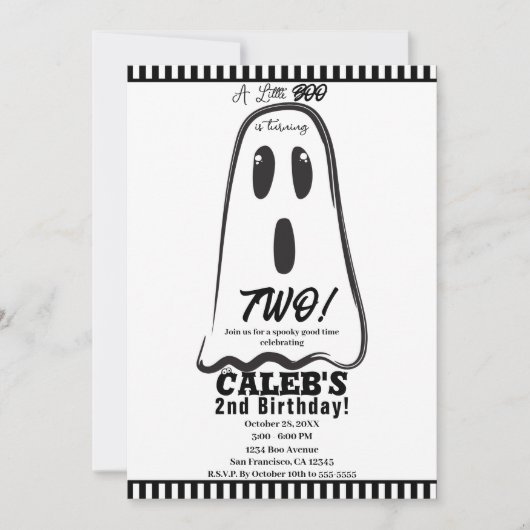 BOO! Spooky Cute Ghost Halloween Party Kaart (Voorkant)