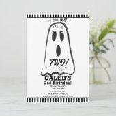 BOO! Spooky Cute Ghost Halloween Party Kaart (Staand voorkant)