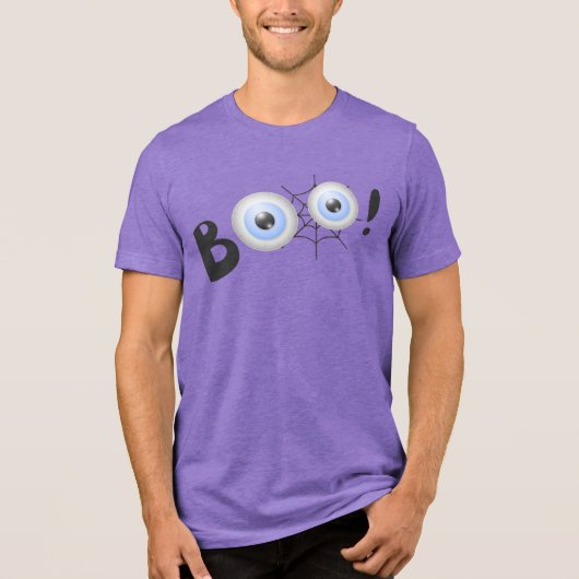 Boo Spooky Eyeballs | Halloween Tri-Blend Shirt (Voorkant)