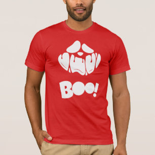 Boo Spooky Face Halloween voor mannen T-shirt