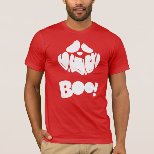 Boo Spooky Face Halloween voor mannen T-shirt (Voorkant)