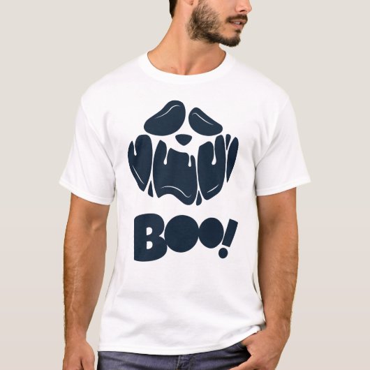 Boo Spooky Face Halloween voor mannen T-Shirt (Voorkant)