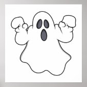 Boo. Spooky Halloween Ghost Poster (Voorkant)