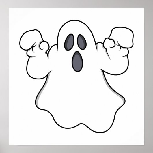 Boo. Spooky Halloween Ghost Poster (Voorkant)