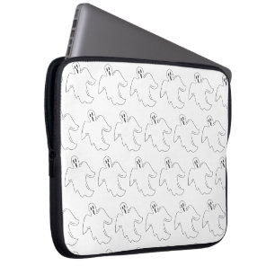 Boo. Spooky Halloween Ghost Trick-or-Treat Party Laptop Sleeve