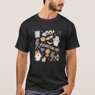 Boo Spooky PEDS Crew Halloween Doddles Ghosts Pedi T-shirt