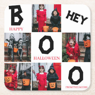 Boo Spooky Pumpkins Halloween Familie 5 Foto Kartonnen Onderzetters