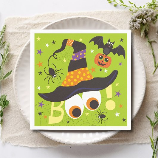 Boo Spooky Witch Pet Bats Schattige Halloween Servet