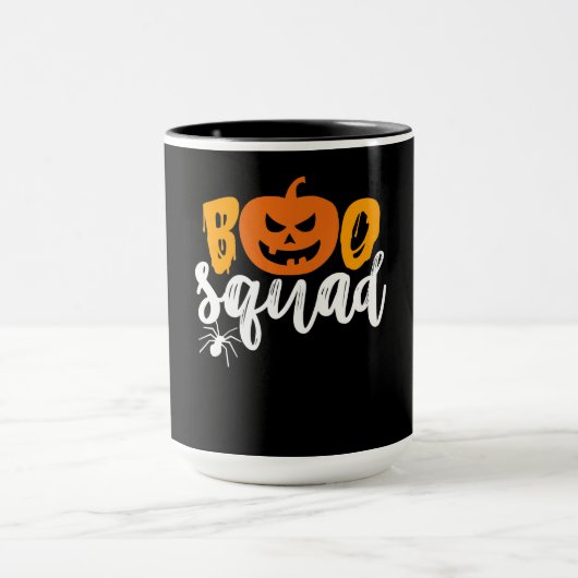 Boo Squad - Funny Pumpkin Spider Halloween Mok (Midden)