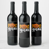Boo Squad - Funny Pumpkin Spider Halloween Wijn Etiket (Flessen)