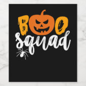 Boo Squad - Funny Pumpkin Spider Halloween Wijn Etiket (Enkel label)