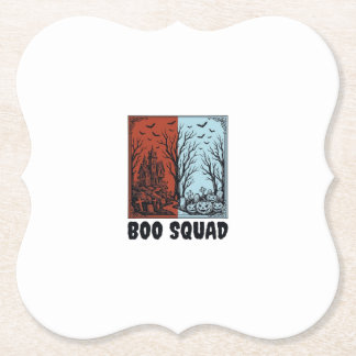 Boo Squad Vintage Halloween Pompoen Shirt Ontwerp_ Kartonnen Onderzetters