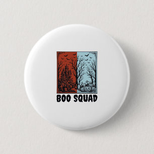 Boo Squad Vintage Halloween Pompoen Shirt Ontwerp_ Ronde Button 5,7 Cm