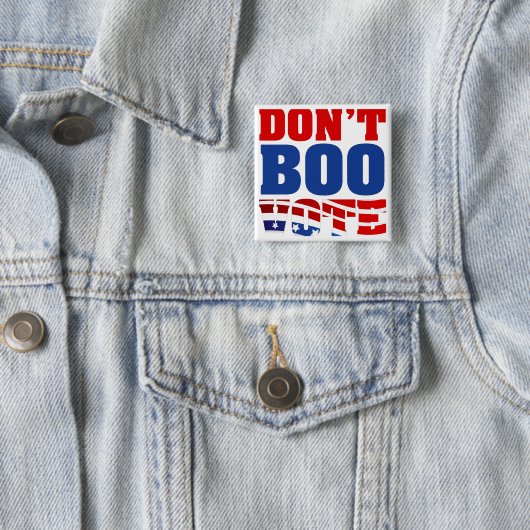 Boo-stemmen niet vierkante button 5,1 cm (In situ)