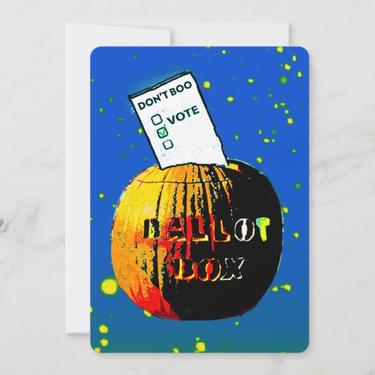 Boo-Stemming-Pop Art Pumpkin-stembus niet Kaart (Voorkant)