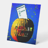 Boo-Stemming-Pop Art Pumpkin-stembus niet Reclamebord Met Voetstuk (Voorkant)