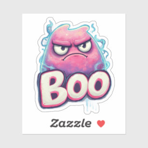 Boo Sticker   Schattigee Grumpy Ghost Decal   Funn