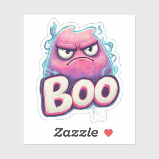 Boo Sticker | Schattigee Grumpy Ghost Decal | Funn (Vel)