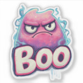 Boo Sticker | Schattigee Grumpy Ghost Decal | Funn (Voorkant)