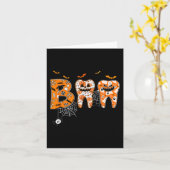 Boo Tanden Pompoen Tandarts Mondhygiëniste Hallowe Kaart (Gele Bloem)