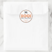 Boo. Tarantula Spider (zwart/Oranje) Ronde Sticker (Tas)