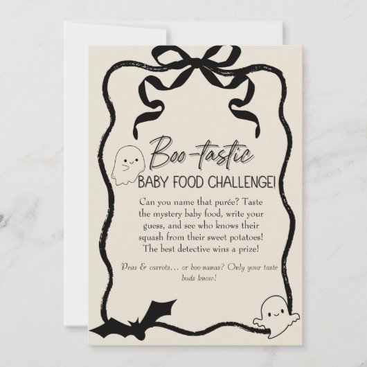 Boo-tastic Baby Food Challenge Spelbord Kaart (Voorkant)