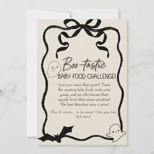 Boo-tastic Baby Food Challenge Spelbord Kaart (Achterkant)