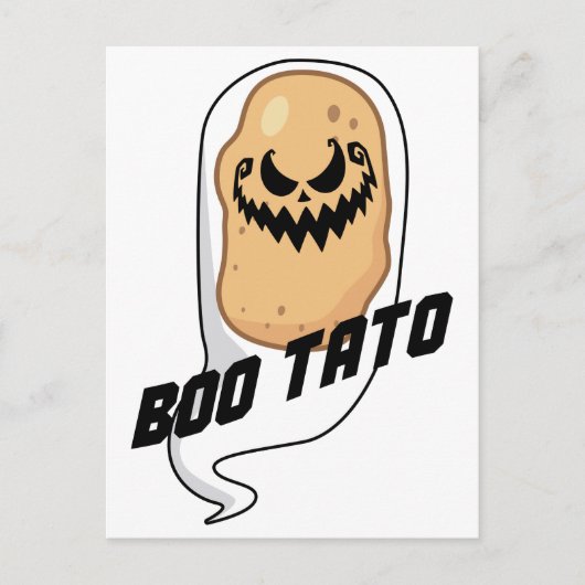 Boo-Tato Spooky Potato Food Halloween Briefkaart (Voorkant)