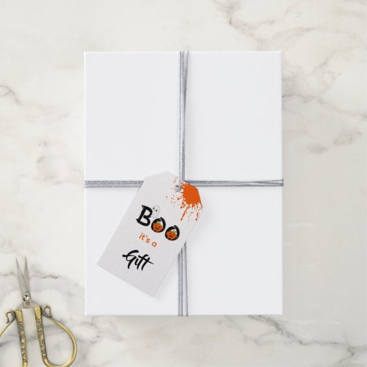 Boo team grappige Halloween Cadeaulabel (Met Touw)