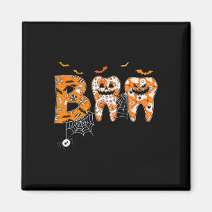 Boo Teeth Pumpkin Dentist Dental Hygienist Hwe Magneet