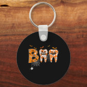 Boo Teeth Pumpkin Dentist Dental Hygienist Hwe Sleutelhanger (Voorkant)