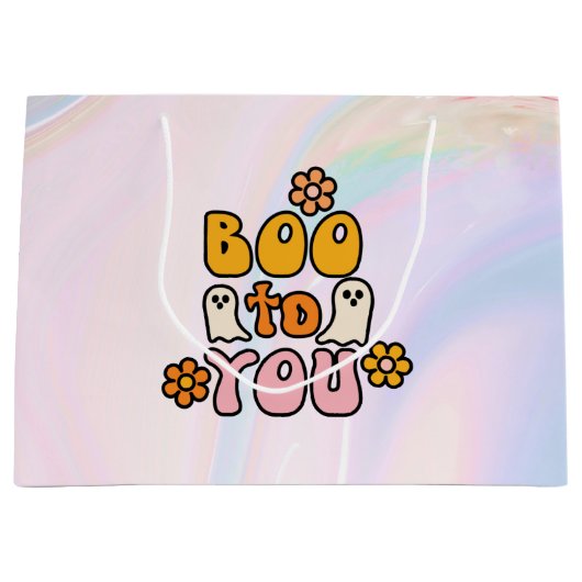 Boo tegen jou Cute Halloween Groot Cadeauzakje (Voorkant)