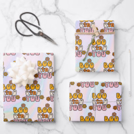 Boo tegen jou Cute Halloween Inpakpapier Vel