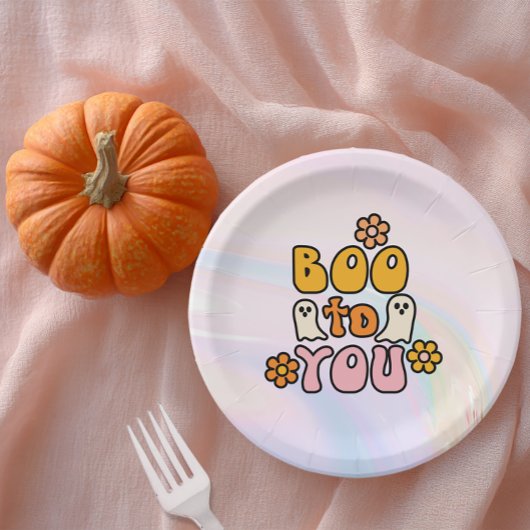 Boo tegen jou Cute Halloween Papieren Bordje