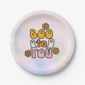 Boo tegen jou Cute Halloween Papieren Bordje (Voorkant)